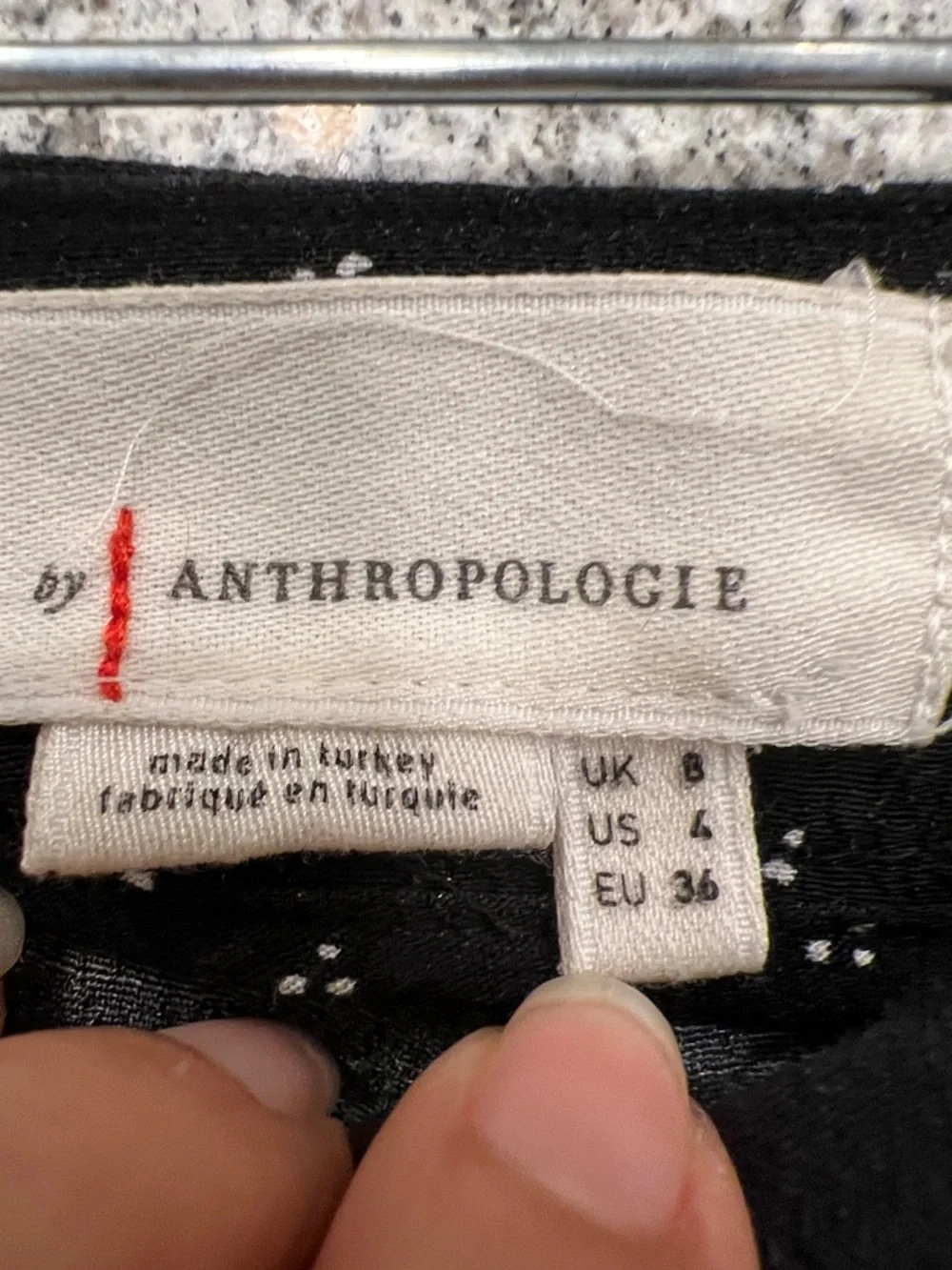 Anthropologie Black Maxi wide leg crop pants with White Micro Floral Print size - Picture 5 of 10